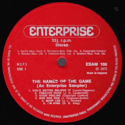 Various : The Names Of The Game - Stereo Sampler (LP, Smplr)