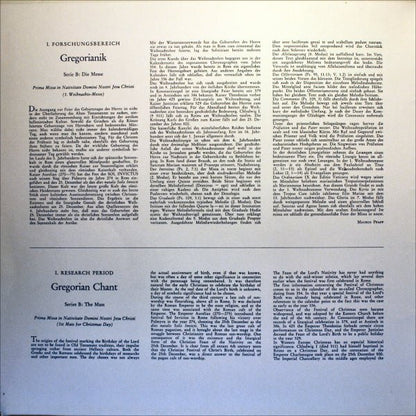 Chor Der Mönche Der Benediktiner-Erzabtei St. Martin, Beuron - Leitung: Pater Maurus Pfaff : Prima Missa In Nativitate Domini Nostri Jesu Christi = Erste Weihnachtsmesse = First Mass For Christmas Day = Première Messe De Noël (LP, RE, Gat)