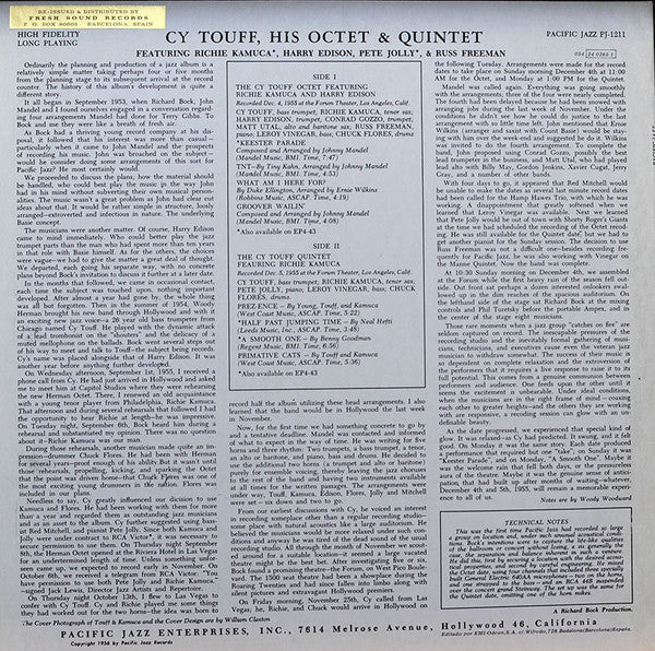 Cy Touff : His Octet & Quintet (LP, Album, Mono, RE)