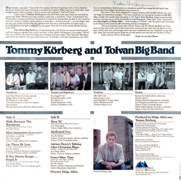 Tommy Körberg and Tolvan Big Band : Tommy Körberg And Tolvan Big Band (LP, Album)