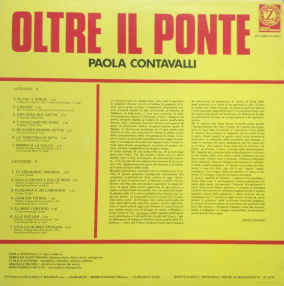 Paola Contavalli : Oltre Il Ponte (LP, Album)