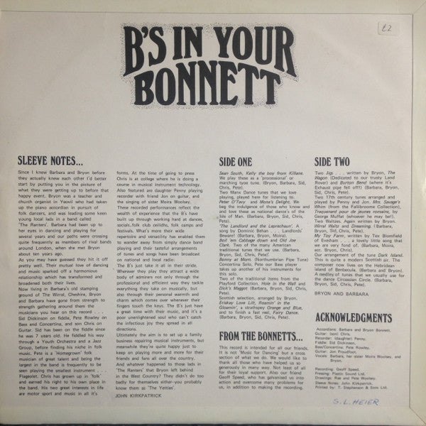 B's Band : B's In Your Bonnett (LP)