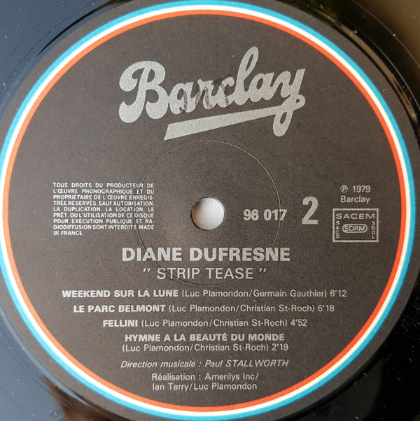 Diane Dufresne : Strip Tease (LP, Album)