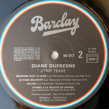 Diane Dufresne : Strip Tease (LP, Album)