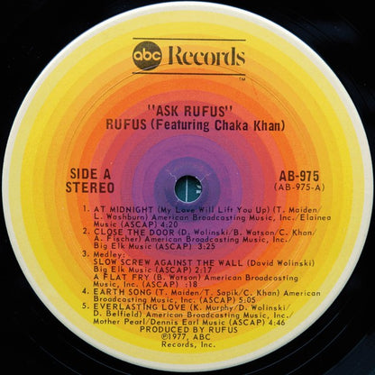 Rufus & Chaka Khan : Ask Rufus (LP, Album, San)