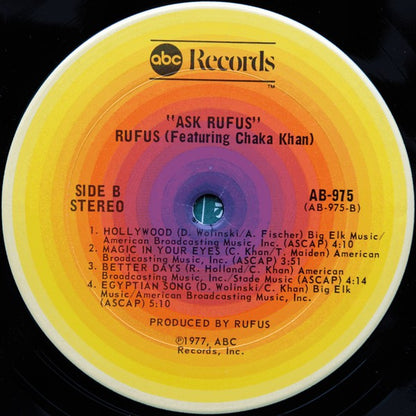 Rufus & Chaka Khan : Ask Rufus (LP, Album, San)