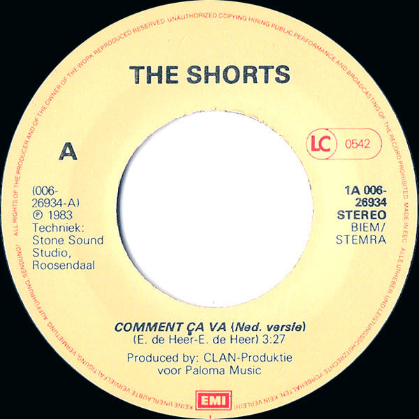 The Shorts : Comment Ça Va (7", Single)