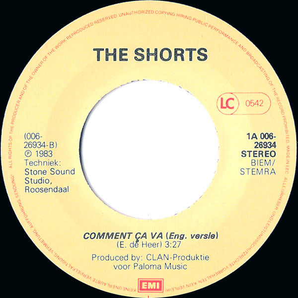 The Shorts : Comment Ça Va (7", Single)