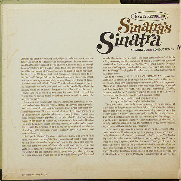 Frank Sinatra : Sinatra's Sinatra (LP, Album, Gat)