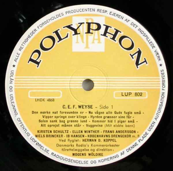 Various : C. E. F. Weyse  (10")