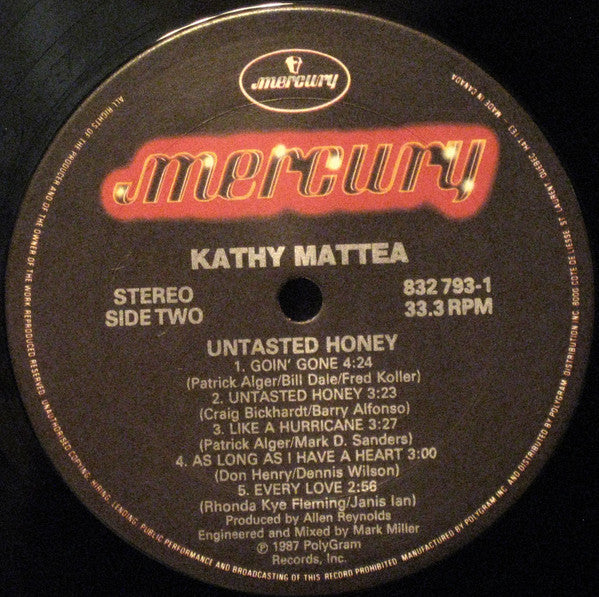 Kathy Mattea : Untasted Honey (LP, Album)