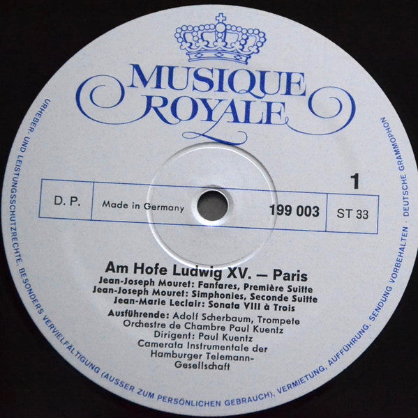 Various : Am Hofe Ludwigs XV, Paris / At The Court Of Louis XV / À La Cour De Louis XV (LP, Comp)