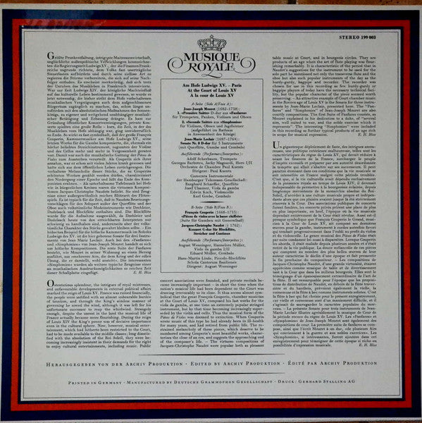 Various : Am Hofe Ludwigs XV, Paris / At The Court Of Louis XV / À La Cour De Louis XV (LP, Comp)