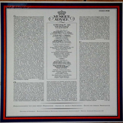 Various : Am Hofe Ludwigs XV, Paris / At The Court Of Louis XV / À La Cour De Louis XV (LP, Comp)