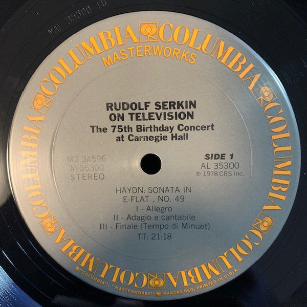 Rudolf Serkin : Rudolf Serkin On Television - The 75th Birthday Concert At Carnegie Hall (2xLP, Album, Gat)