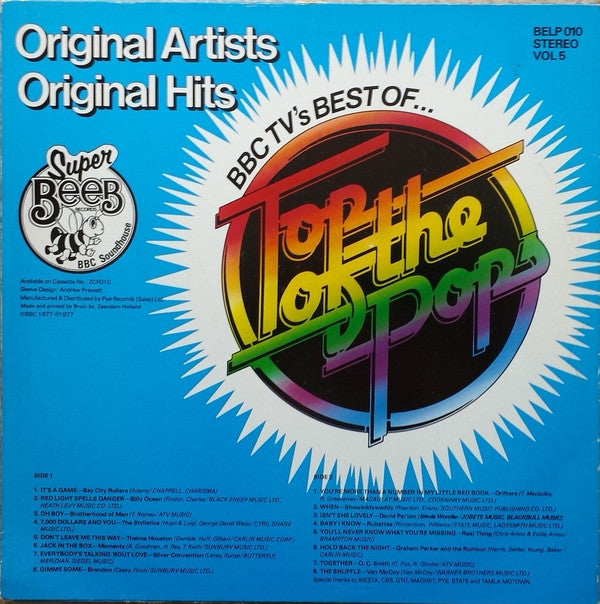 Various : BBC TV's Best Of... Top Of The Pops - Vol 5 (LP, Comp)