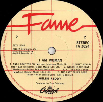 Helen Reddy : I Am Woman (LP, Album, RE)