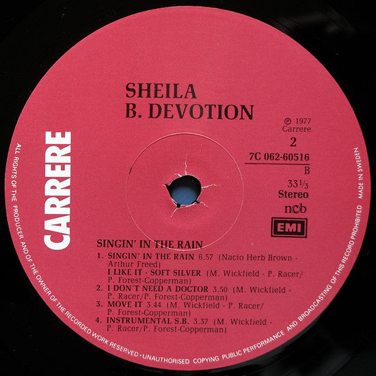 Sheila & B. Devotion : Singin' In The Rain Including Love Me Baby (LP, Album)