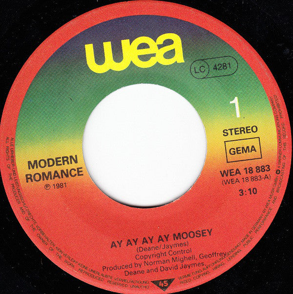 Modern Romance : Ay Ay Ay Ay Moosey (7", Single, Lar)