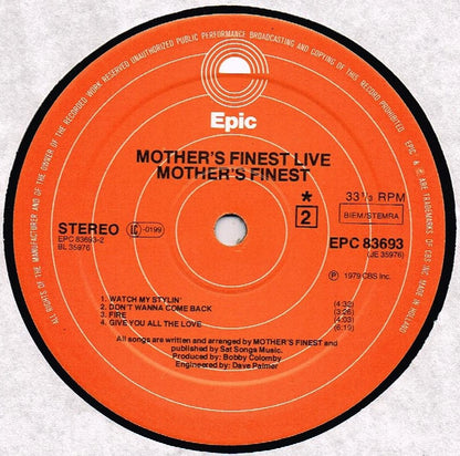 Mother's Finest : Mother's Finest Live (LP, Album)