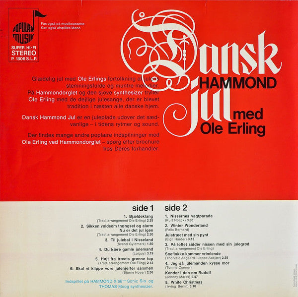 Ole Erling : Dansk Hammond Jul Med Ole Erling (LP, Album)