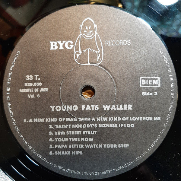 Fats Waller : Archive Of Jazz Volume 8 - Young Fats Waller (LP, Comp, RE)