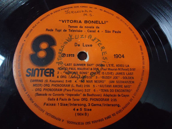 Various : Vitoria Bonelli: Trilha Sonora Original Da Novela Da TV  (LP, Comp)