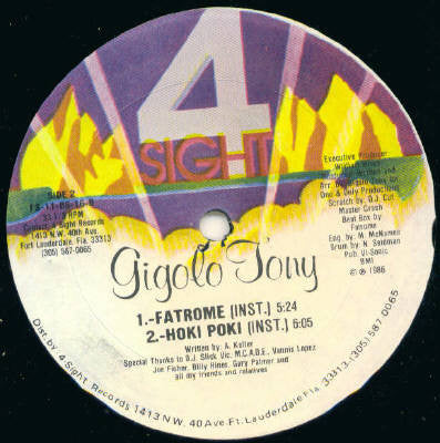 Gigolo Tony : Fatrome / Hoki Poki (12")