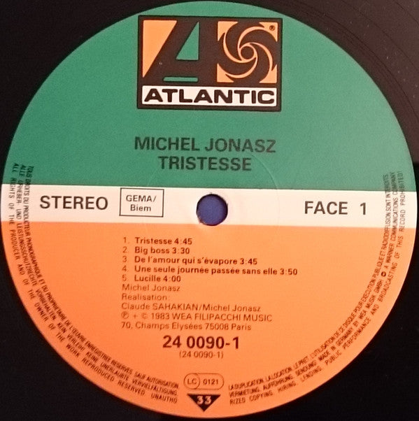 Michel Jonasz : Tristesse (LP, Album)