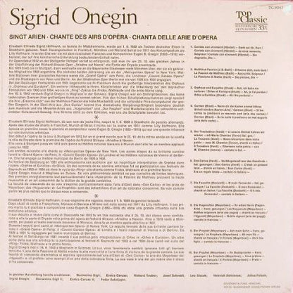 Sigrid Onegin : Singt Aus Den Opern.... (LP, Comp, Mono)