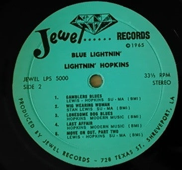 Lightnin' Hopkins : Blue Lightnin' (LP, Album)