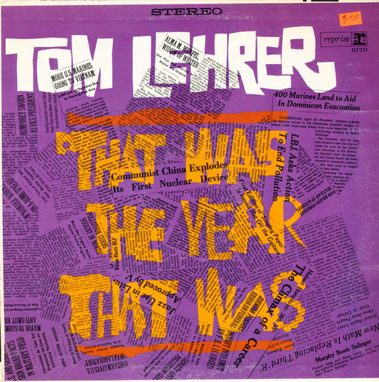 Tom Lehrer : That Was The Year That Was (LP, Album, RE)