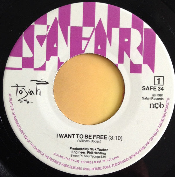 Toyah (3) : I Want To Be Free (7", Single)