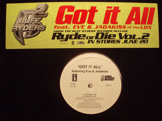 Ruff Ryders : Got It All (12", Single, Promo)