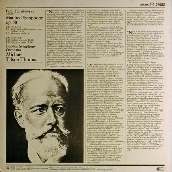 Pyotr Ilyich Tchaikovsky - Michael Tilson Thomas, The London Symphony Orchestra : Manfred-Symphony (LP, Album)