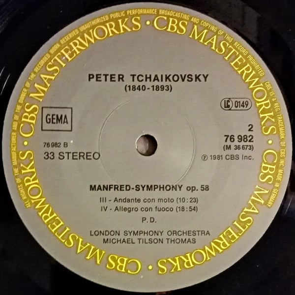 Pyotr Ilyich Tchaikovsky - Michael Tilson Thomas, The London Symphony Orchestra : Manfred-Symphony (LP, Album)