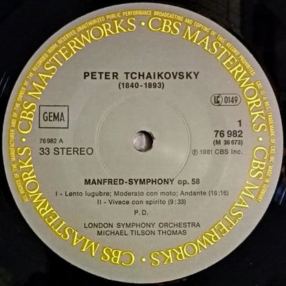 Pyotr Ilyich Tchaikovsky - Michael Tilson Thomas, The London Symphony Orchestra : Manfred-Symphony (LP, Album)