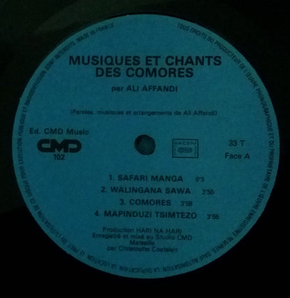 Ali Affandi : Musiques Et Chants Traditionnels Des Comores (LP, Album)