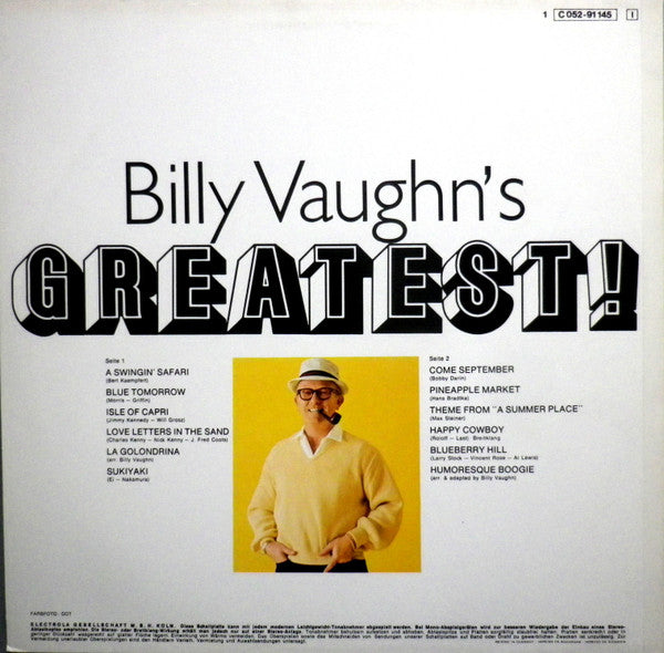 Billy Vaughn : Billy Vaughn's Greatest! (LP, Comp)