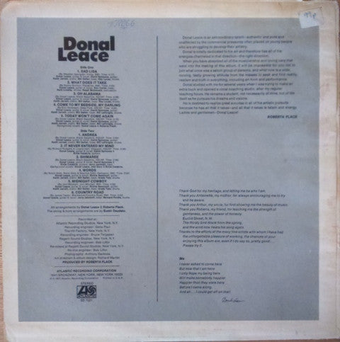 Donal Leace : Donal Leace (LP, Album, PR)