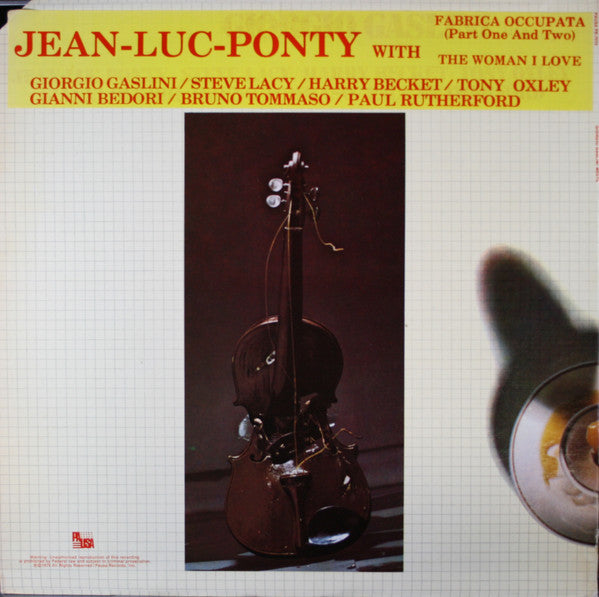 Jean-Luc Ponty With Giorgio Gaslini / Steve Lacy / Harry Beckett / Tony Oxley / Gianni Bedori / Bruno Tommaso / Paul Rutherford (2) : Jean-Luc Ponty Meets Giorgio Gaslini (LP, Album)