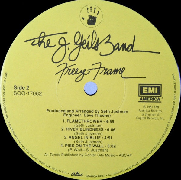 The J. Geils Band : Freeze-Frame (LP, Album, Jac)