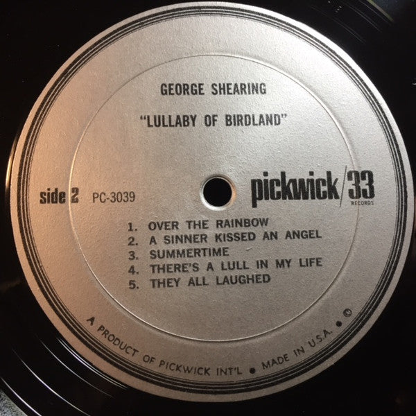 George Shearing : Lullaby Of Birdland (LP, Comp, Mono)