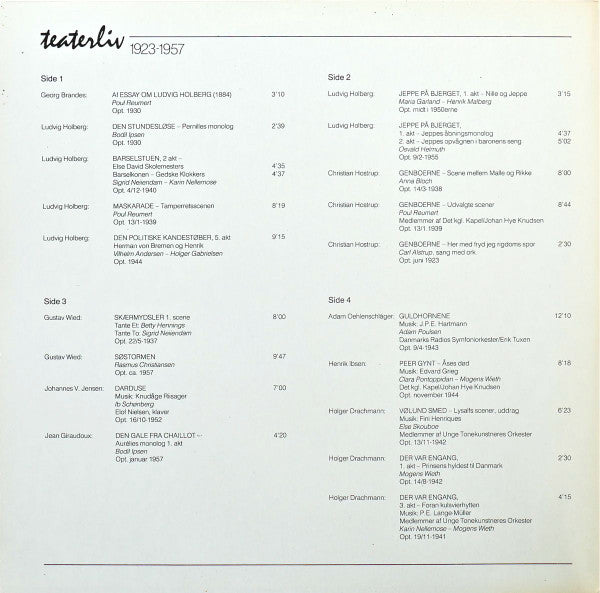 Various : Teaterliv (1923-1957) (2xLP, Comp)