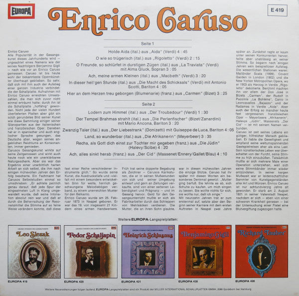 Enrico Caruso : Enrico Caruso (LP, Comp)