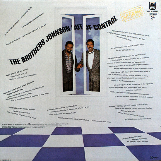 Brothers Johnson : Out Of Control (LP, Album)