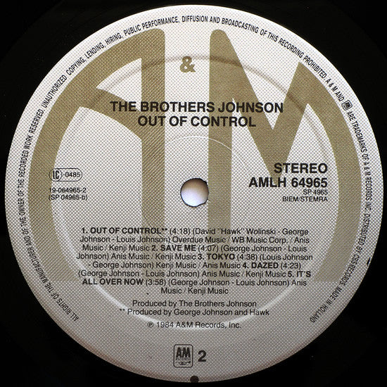 Brothers Johnson : Out Of Control (LP, Album)