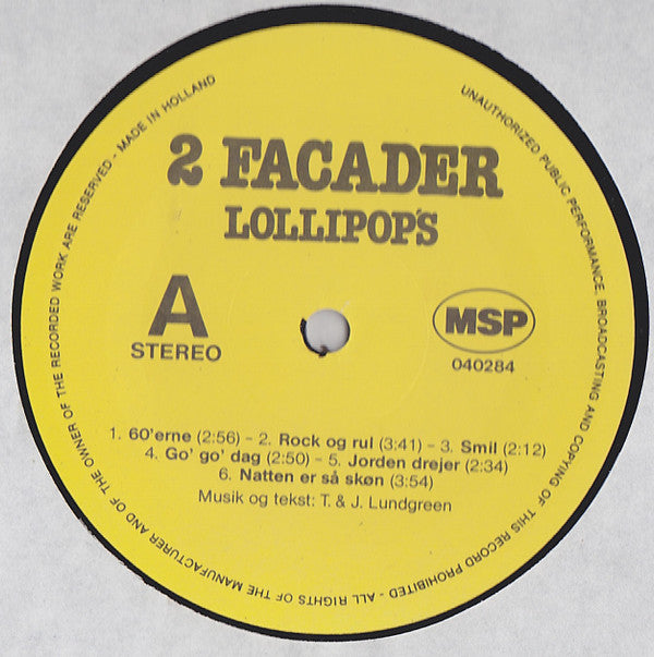 Lollipops : 2 Facader (LP, Album)