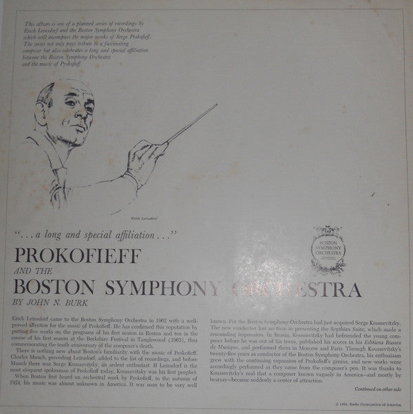 Sergei Prokofiev - Boston Symphony Orchestra / Erich Leinsdorf : Symphony No. 5 (LP, Mono)