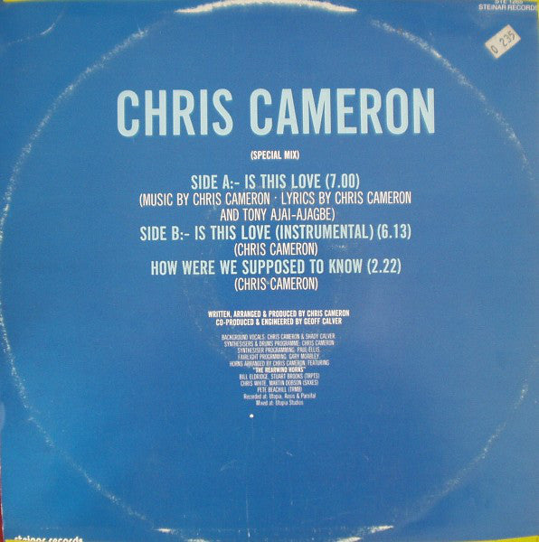 Chris Cameron : Is This Love (Special Mix) (12")